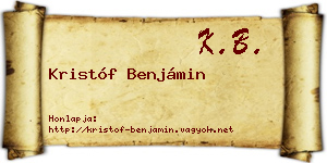 Kristóf Benjámin névjegykártya