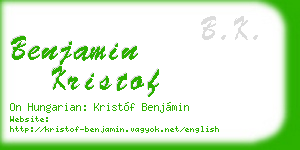 benjamin kristof business card